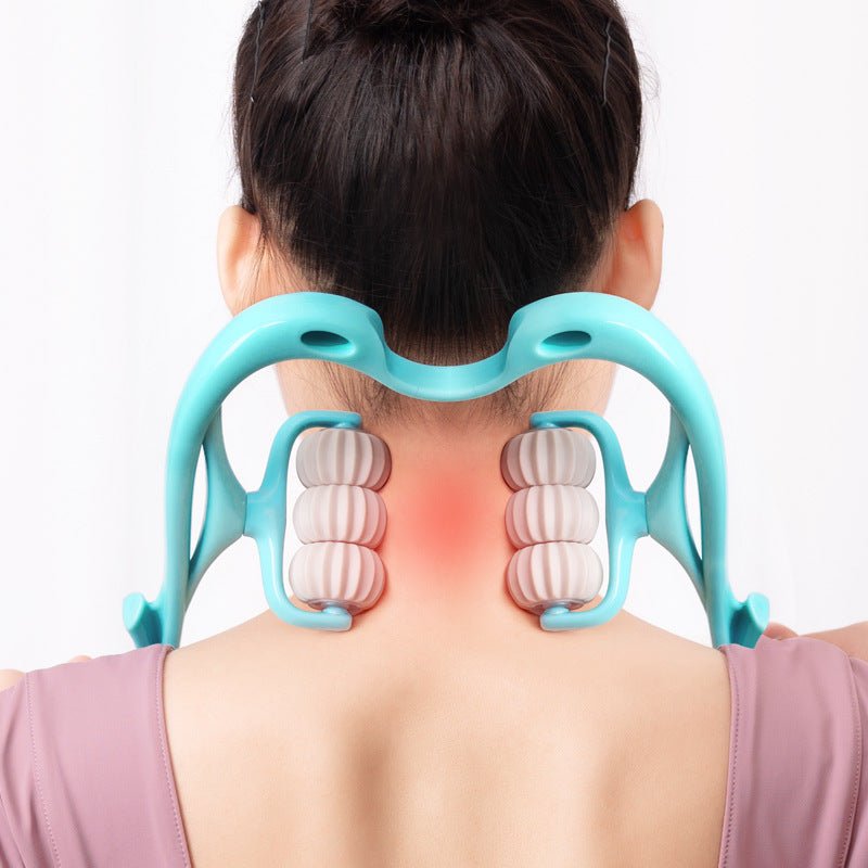 Multifunctional Manual Six - wheel Neck Massager Massage Relieve Roller Massage Tool - HotDealsEU