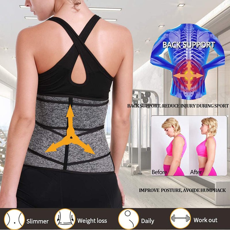 Tummy Sweat Shapewear Bodysuits Women Waist Trainer Slimming 2-3 Belts Workout Shaper Corset - HotDealsEU