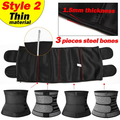 Tummy Sweat Shapewear Bodysuits Women Waist Trainer Slimming 2-3 Belts Workout Shaper Corset - HotDealsEU