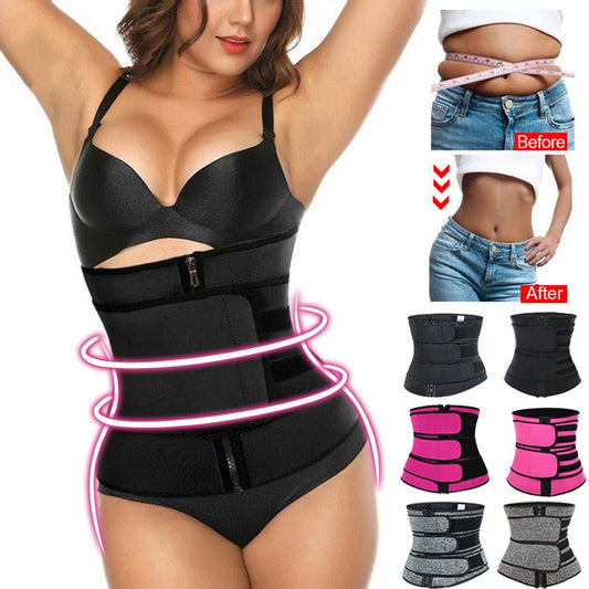 Tummy Sweat Shapewear Bodysuits Women Waist Trainer Slimming 2-3 Belts Workout Shaper Corset - HotDealsEU